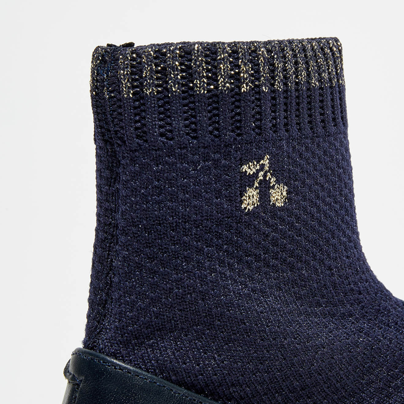 Bonpoint Ballerines en Cuir avec chaussettes Lula marine