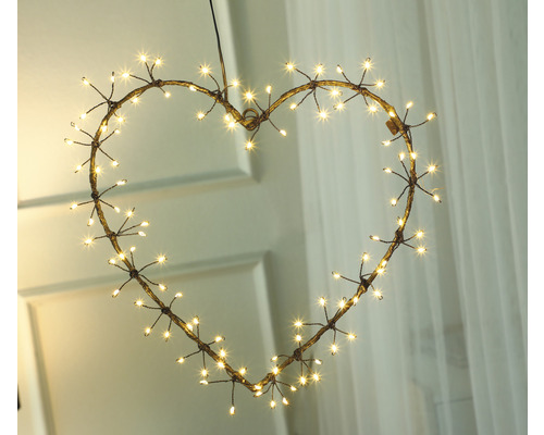 LED metalen hart Ø 30 cm Lafiora warm witte lichtkleur incl. timerfunctie