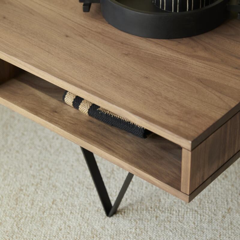 Table basse en bois de noyer Metric H 40 x L 115 x P 70 cm