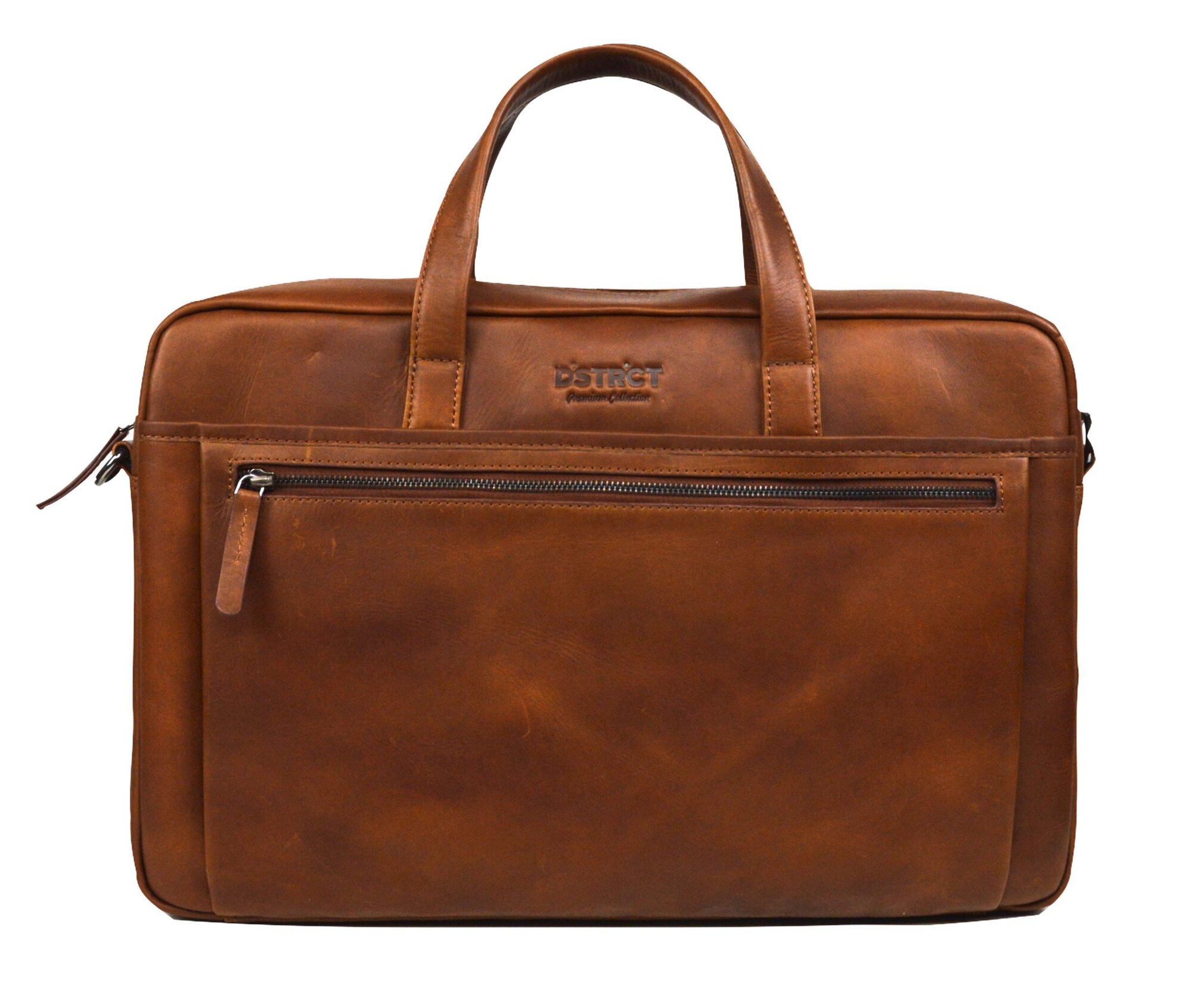 DSTRCT Premium Collection Laptopbag 2-vaks 15,6 inch Cognac