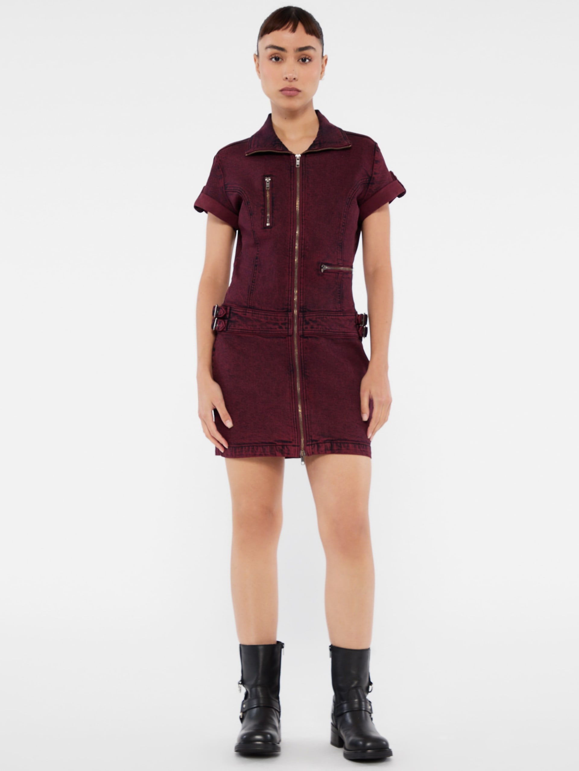 Vestido utilitário de jeans com zíper da GUESS Originals