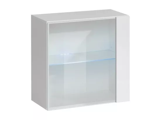 Vitrine carrée suspendue – Blanc – Collection SWITCH – Porte vitrée et LED inclus – Design moderne