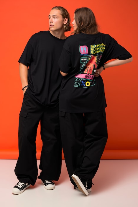 T-Shirt, oversized, Rückenprint, Rundhals, Halbarm, Unisex