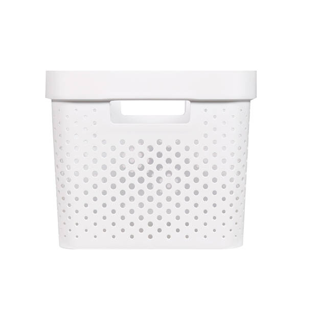 Curver Infinity Dots Opbergbox - 17L - Wit - 100% Recycled