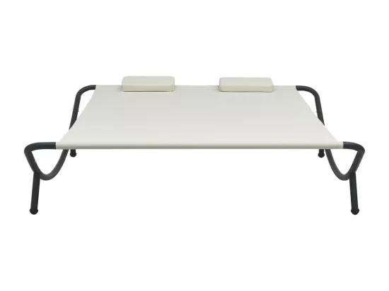 Chaise longue d'extérieur Tissu Crème