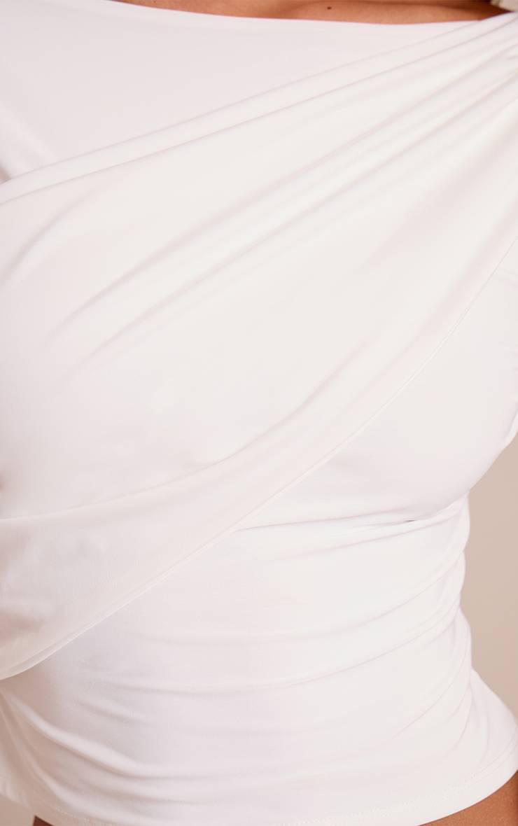 Crème Haut Drapé Double Couche En Tissu Slinky