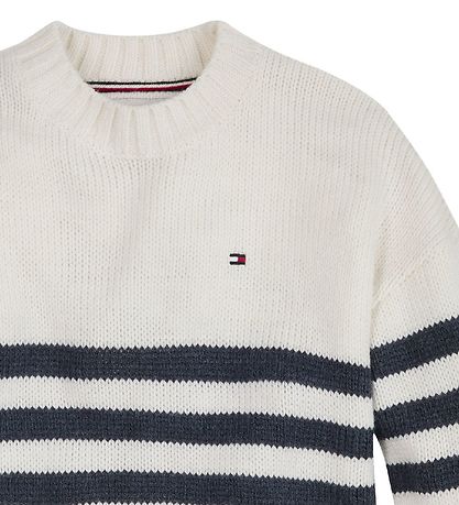 Tommy Hilfiger Kjole - Strik - Prep Stripe Sweater Dress - Ivory