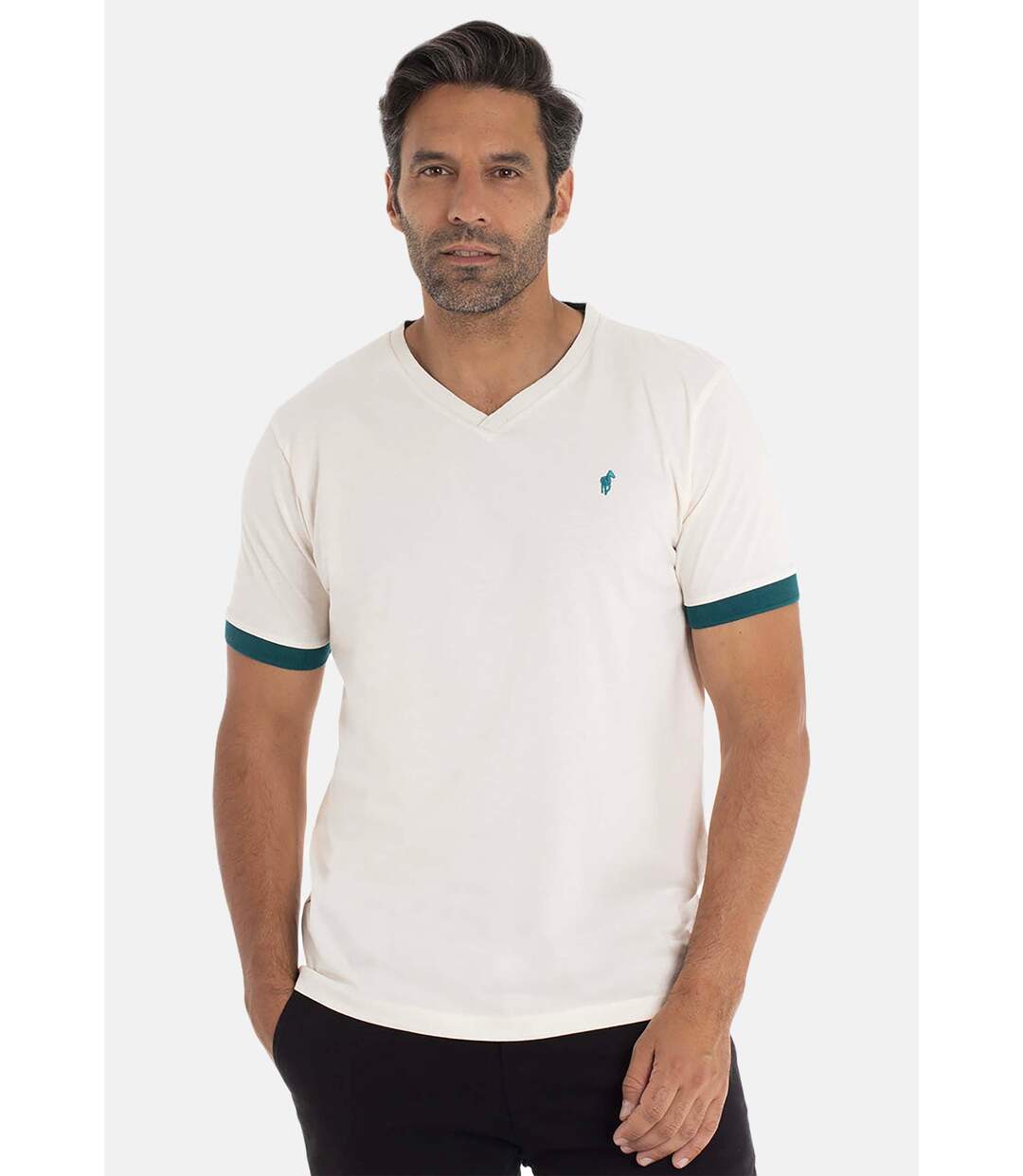 T-shirt manches courtes col v coton TAYRON
