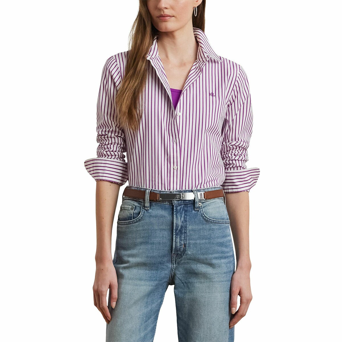 Blusa listrada de mangas compridas LAUREN RALPH LAUREN