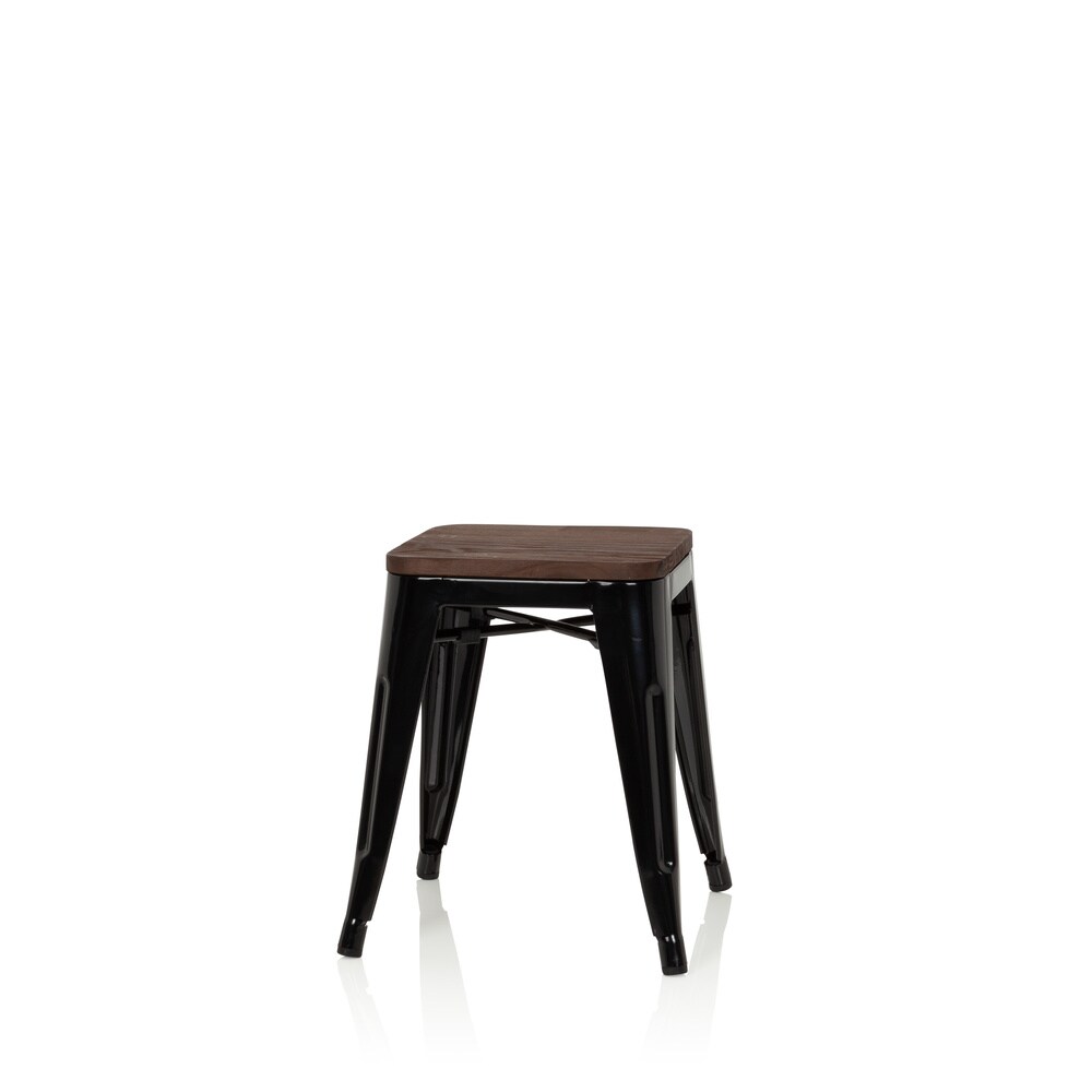 Bistrohocker VANTAGGIO W Stahl / Ulmenholz ohne Armlehnen hjh OFFICE