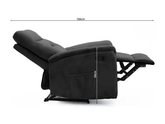 Fauteuil relaxation relevable manuellement PARIS coloris noir