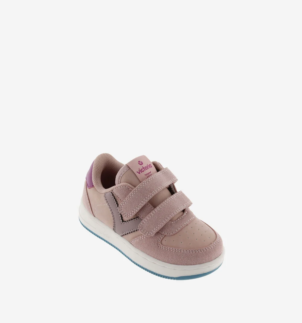 TIEMPO EFFET CUIR & CUIR FENDU Baskets blanches pour garçons et filles NUDE