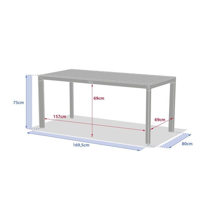 Table de jardin EVASION Effet bois Honey / Graphite