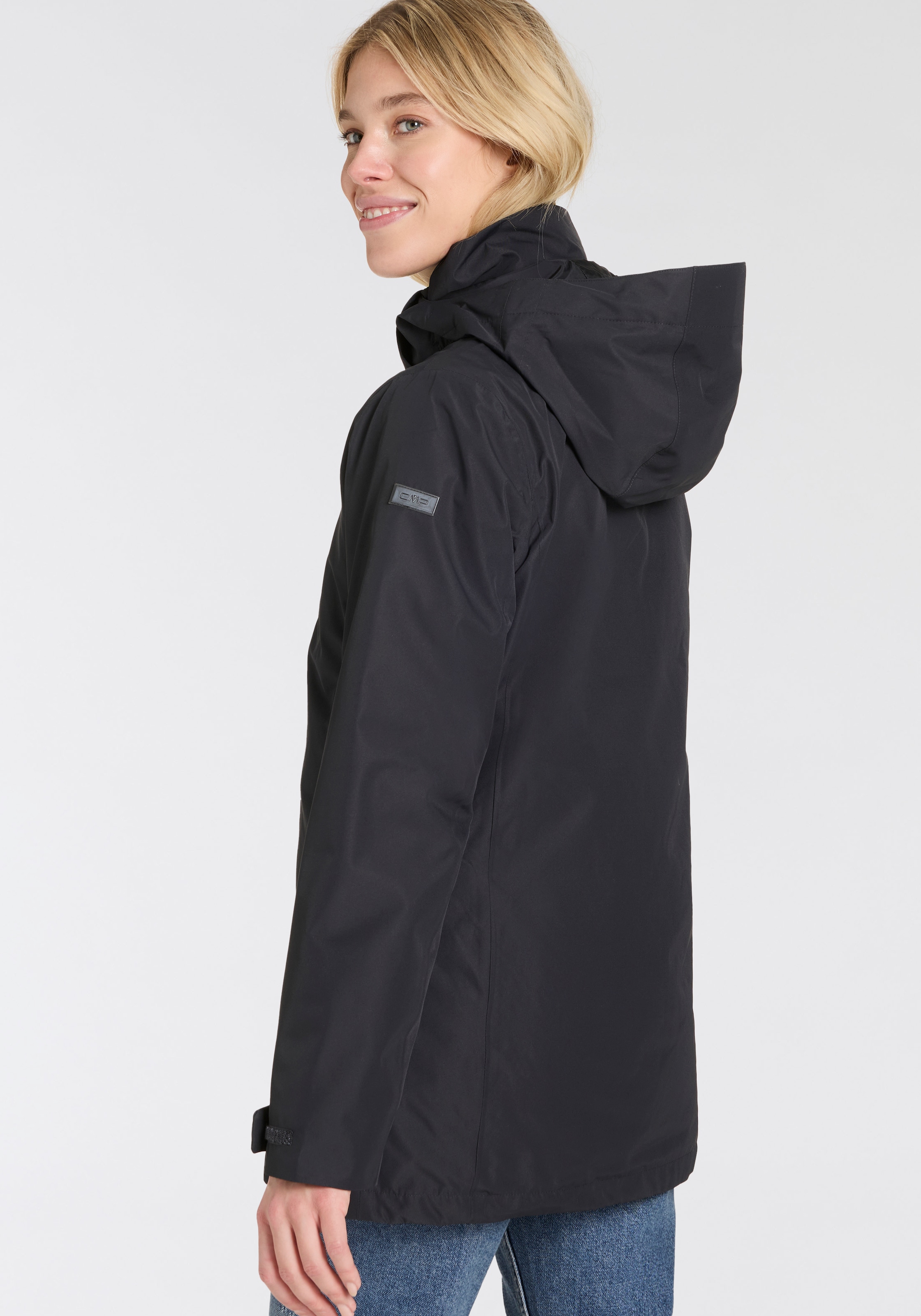 CMP 3-in-1-Funktionsjacke »WOMAN LONG JACKET ZIP HOOD DETACHABLE« mit Kapuze Winterjacke Damen