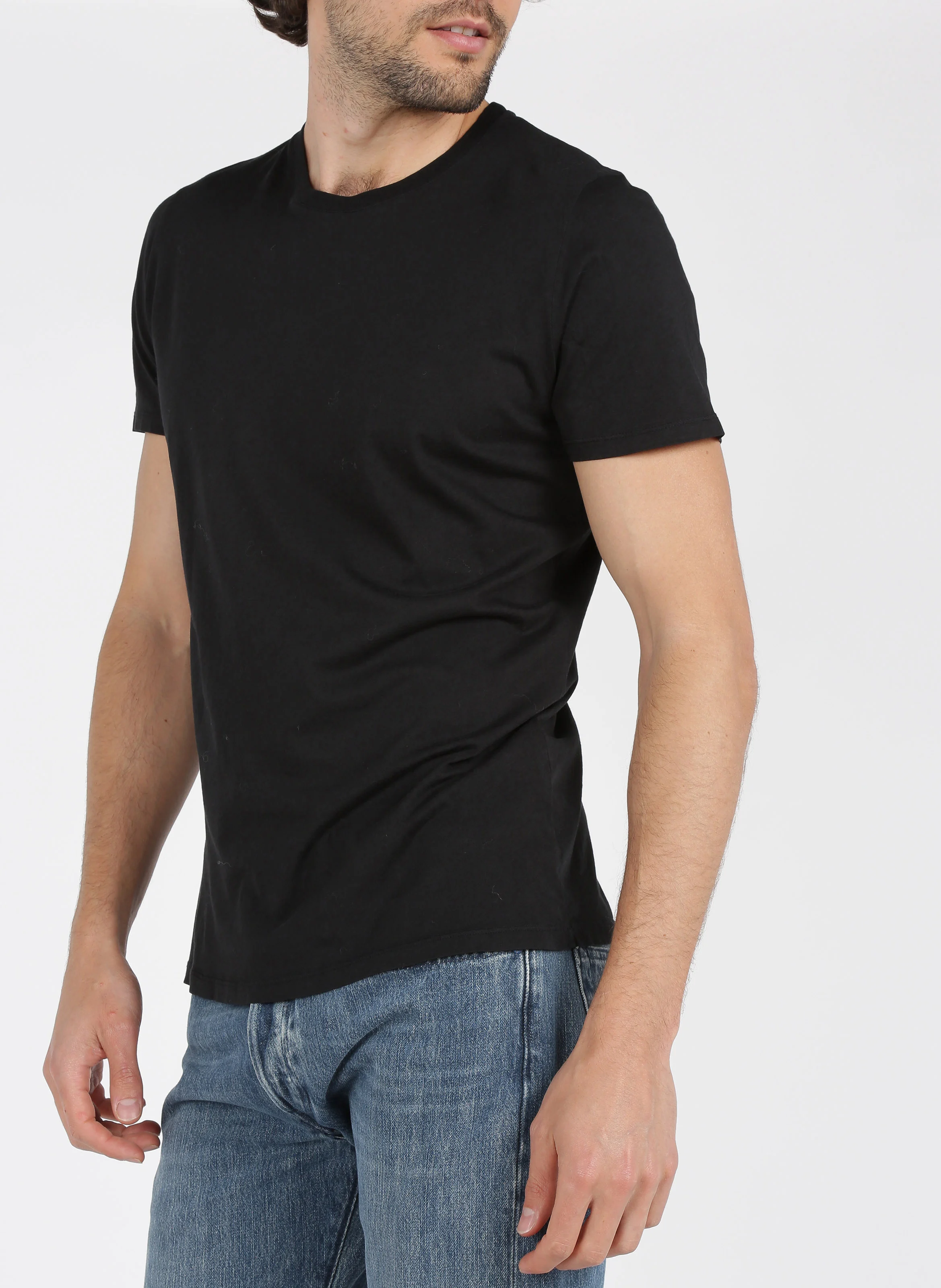 DECATUR - Tee-shirt col rond regular-fit en coton | Noir