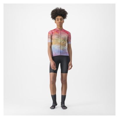Maillot Manches Courtes Femme Castelli Marmo Multicolor Violet