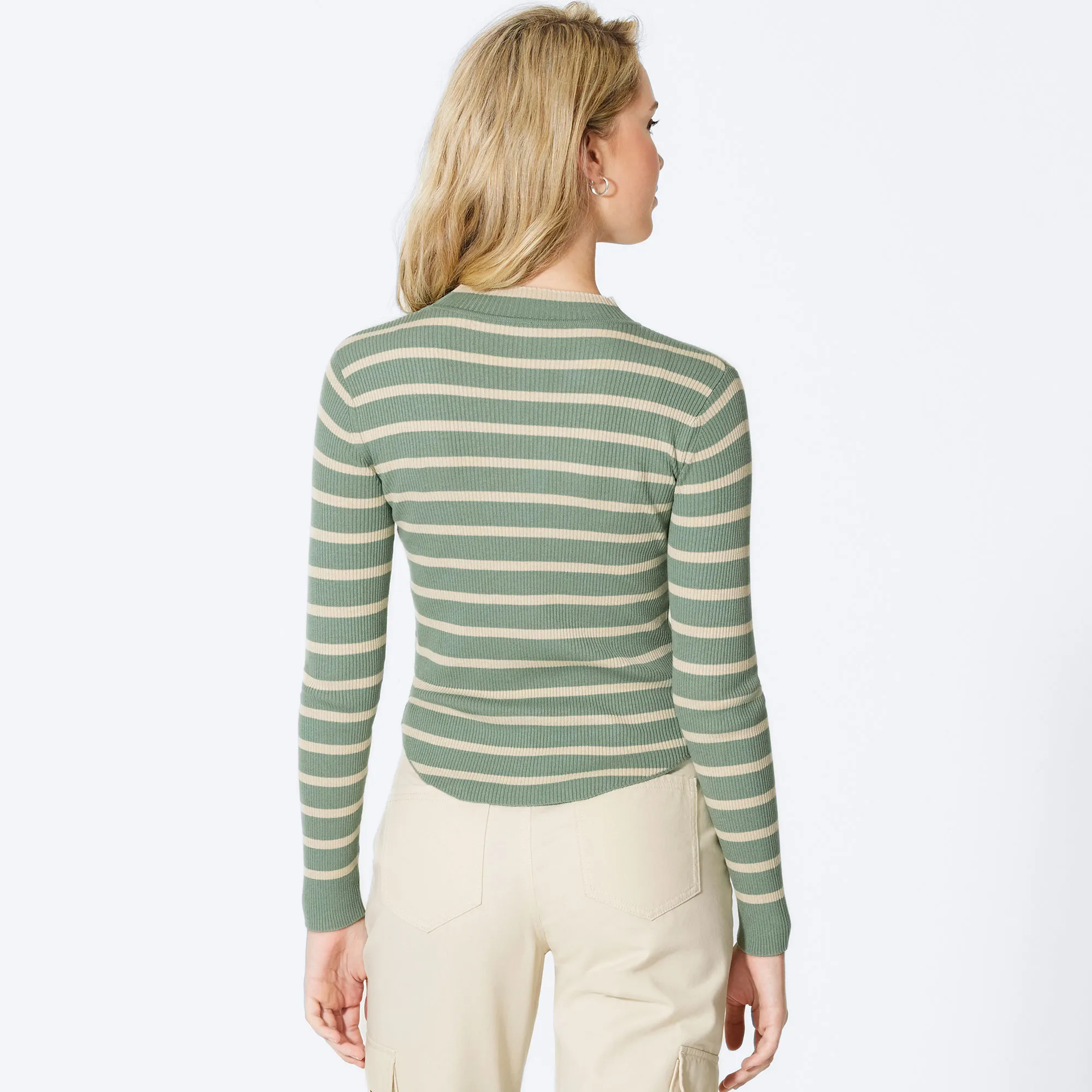 Damen-Feinstrick-Pullover mit Ripp-Struktur
