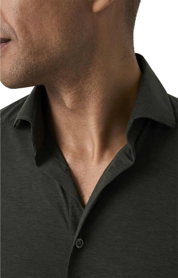 ETON Cont. Fit Dark Green Four-Way Stretch Shirt Grøn