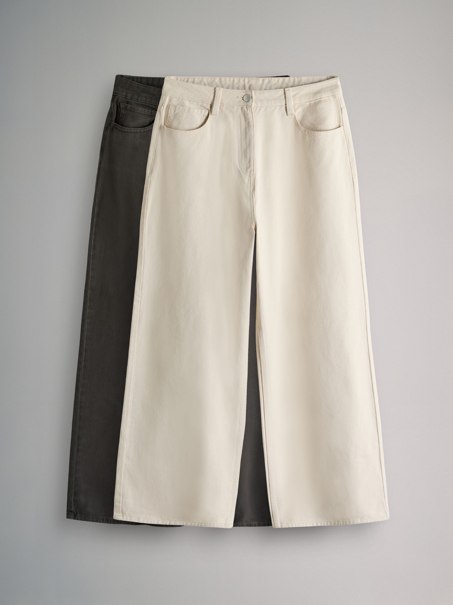 Crème/Chocoladebruin - The Set - 2 denim jeans met rechte pijpen