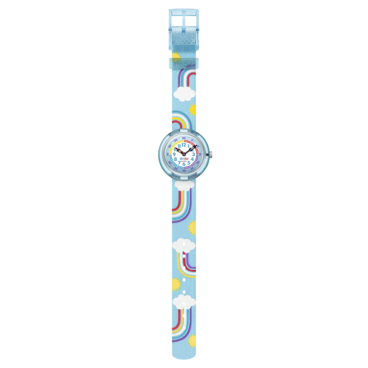 Montre FLIK FLAK Color my life Rainbow dreams enfant plastique biosourcé bracelet PET recyclé bleu
