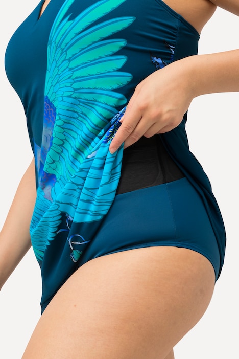 Badekleid, Papagei, herausnehmbare Softcups, recycelt