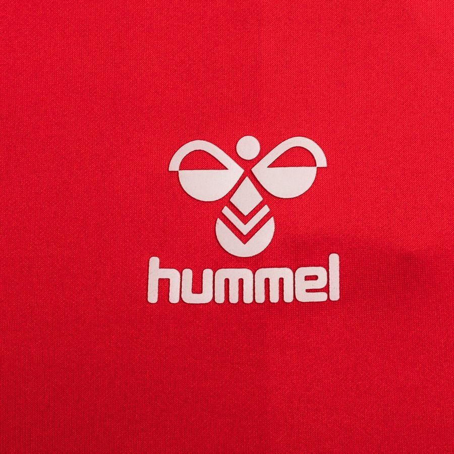 Hummel Maillot d'Entraînement Poly 1/2 Zip DBU Fodboldskole - Rouge/Blanc Enfant