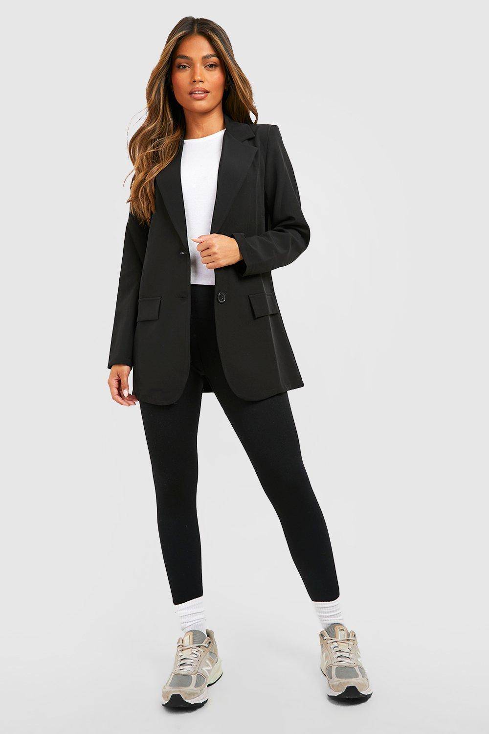 boohoo Boohoo Basics Blazer ajusté en tissu tissé à simple boutonnage