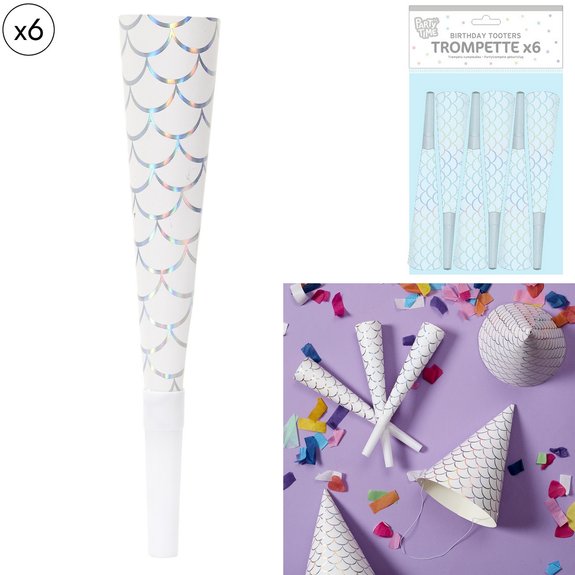 6 trompettes de fête Sirène