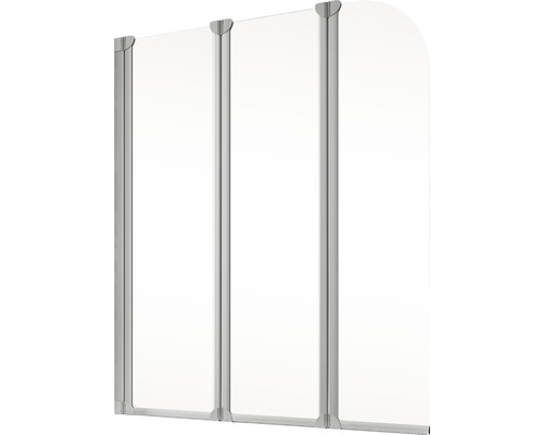 3-delige badwand SCHULTE Komfort 125 x 140 cm helder glasprofiel kleur aluminium D1654 01 50 140