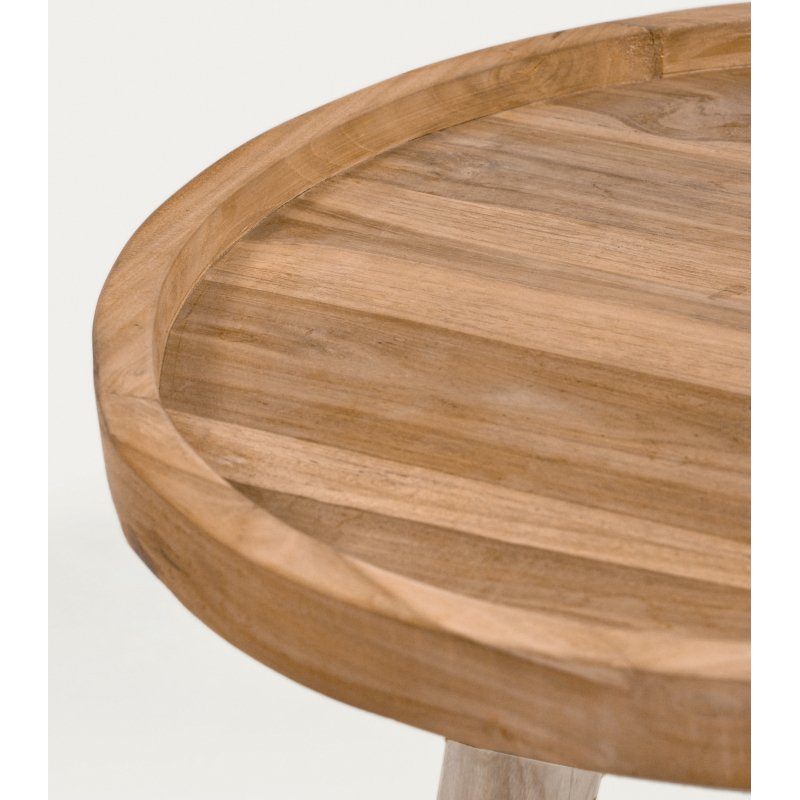Table basse Glenda en bois massif de teck Ø 55 cm