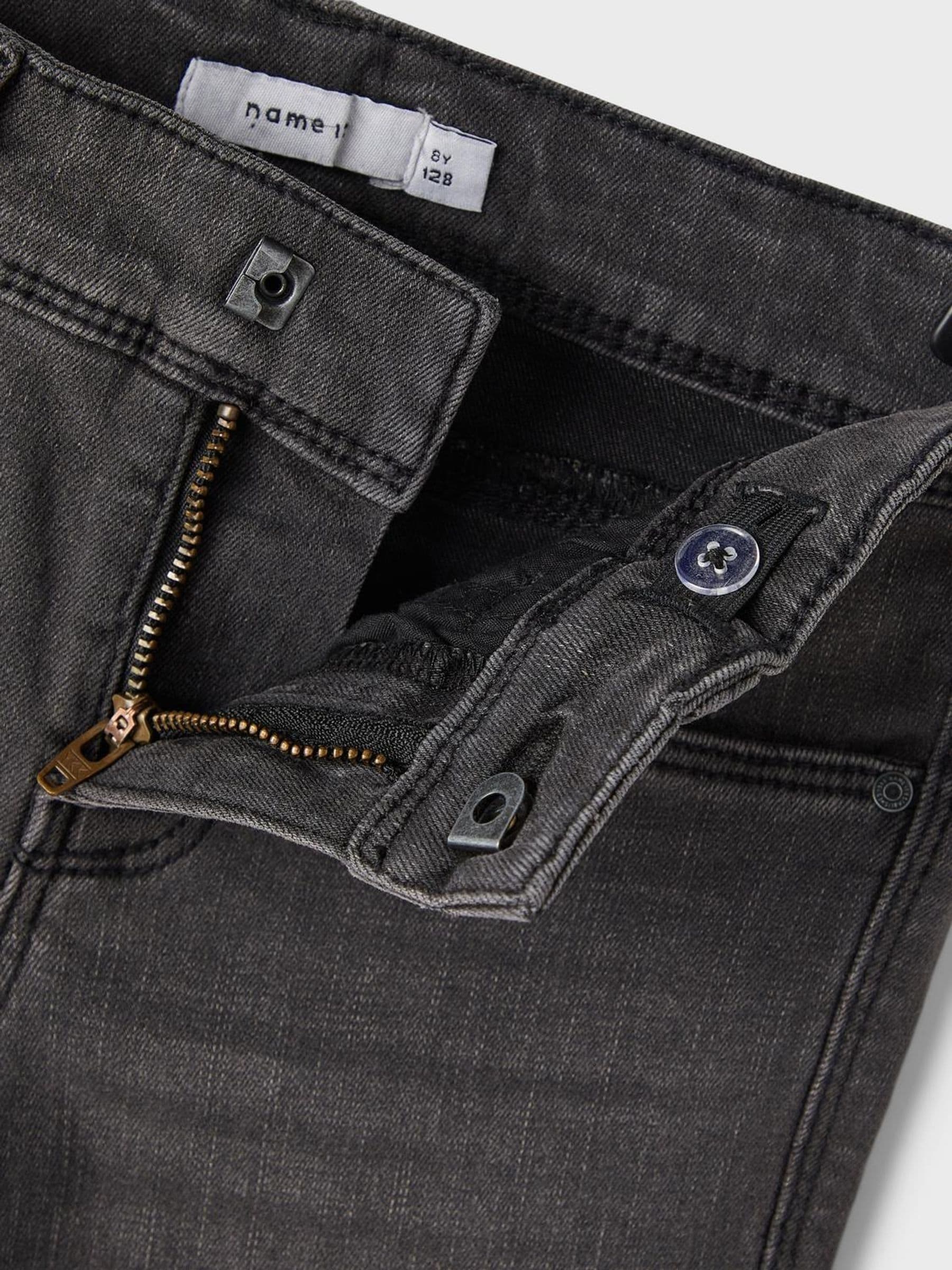 Grijs - Name It flare jeans met verstelbare taille voor meisjes
