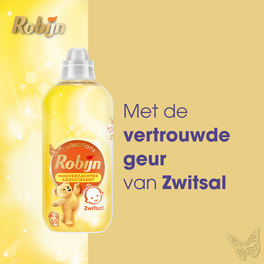 8x Robijn Wasverzachter Zwitsal 50 Wasbeurten1,25 liter