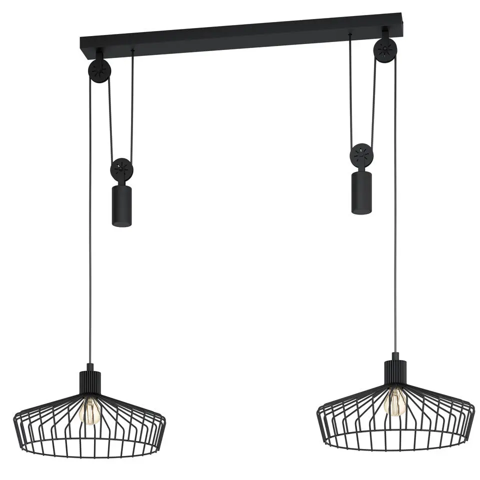 EGLO Winkworth Hanglamp - E27 - Ø 50 cm - Zwart