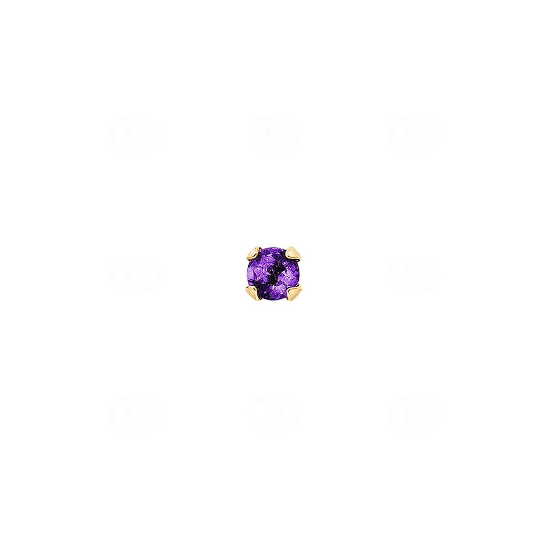 Nasenpiercing Spirale 750/18 K Gelbgold mit Amethyst