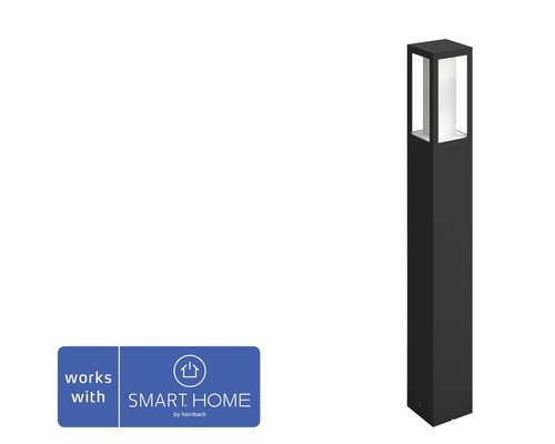 Philips Hue LED-padverlichting Impress White & Color Ambiance 8W 1200 lm Zwart H 770 mm - Compatibel met SMART HOME van Hornbach