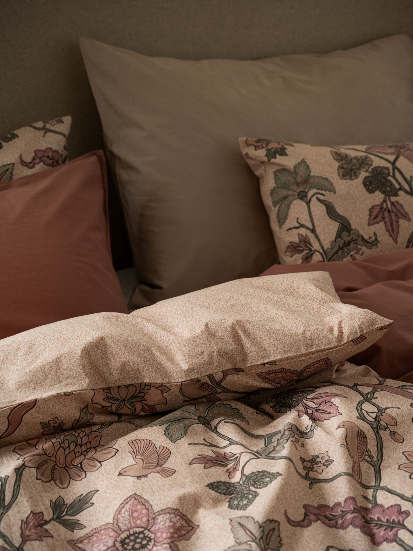 Bomull sengesett multi rosa - 200x220 cm