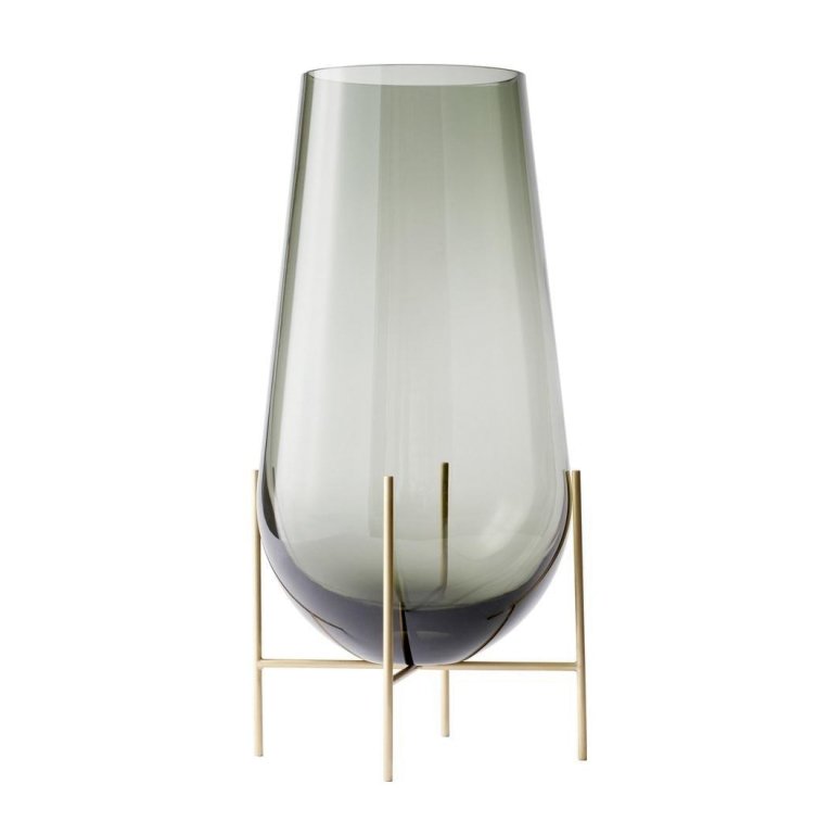 Audo Copenhagen Échasse vaas small Smoke / Brushed Brass