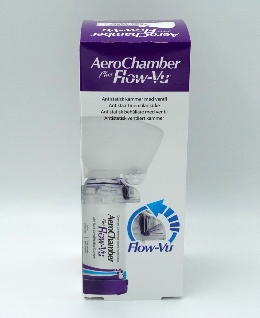 AeroChamber Plus Flow-Vu liten voksenmaske (lilla) 1stk