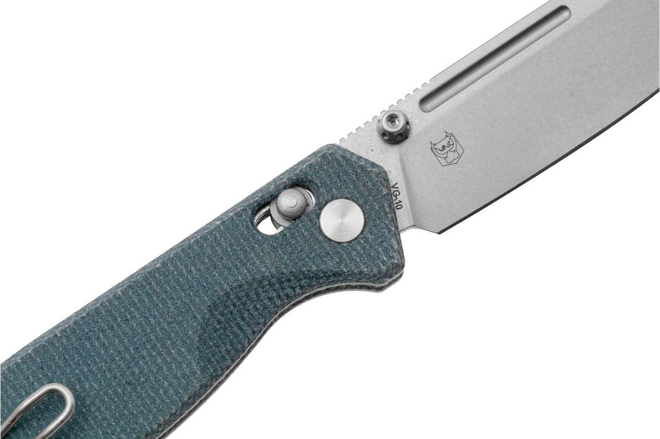Real Steel Huginn Compact 7653DS, Stonewashed VG-10, Denim Micarta zakmes, Ivan Braginets design