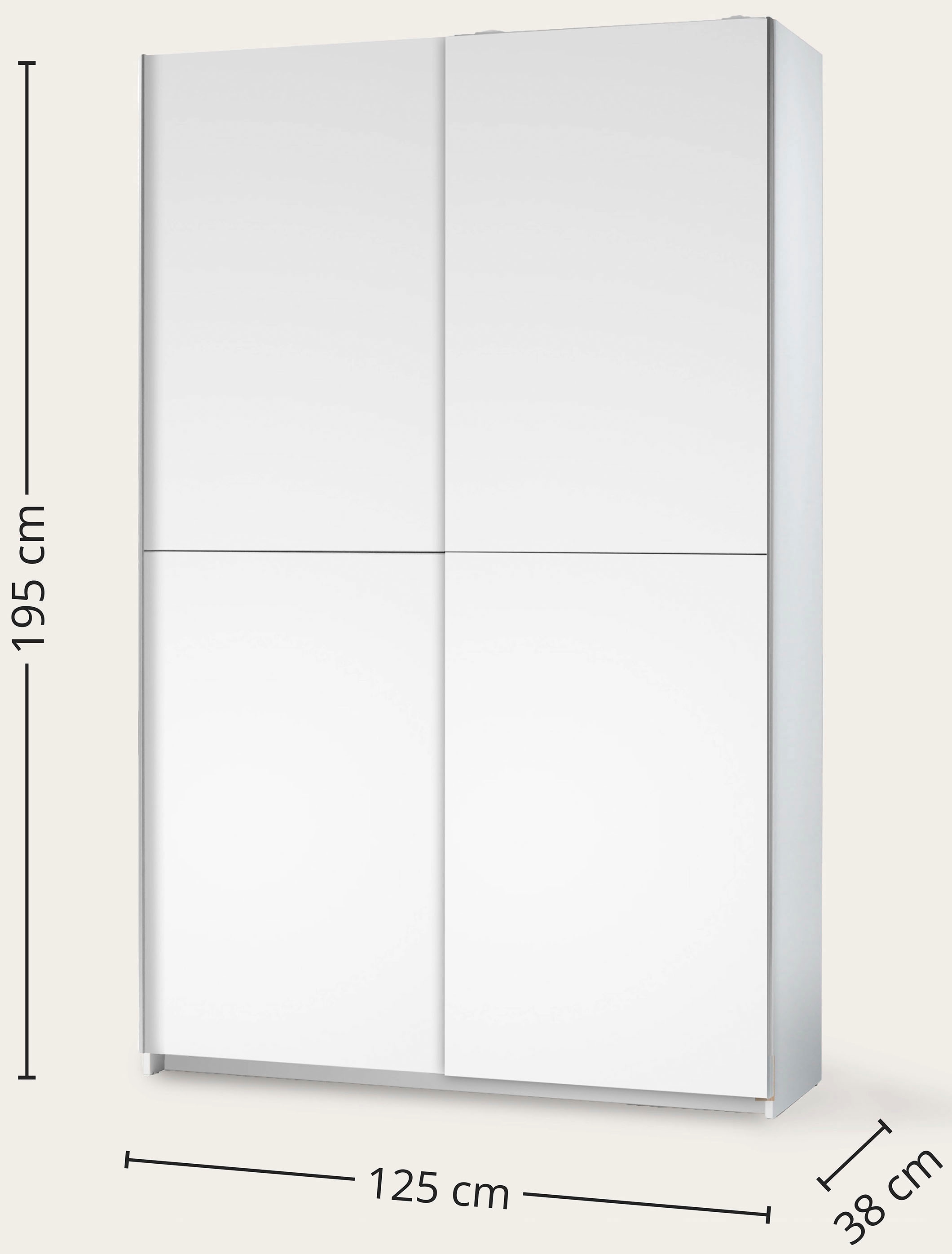 Schlafkontor Schwebetürenschrank »Heimo/Fast Schrank Kleiderschrank Garderobe« geringe Tiefe, ausziehbarer Kleiderstange, Garderobenschrank, 6 Böden