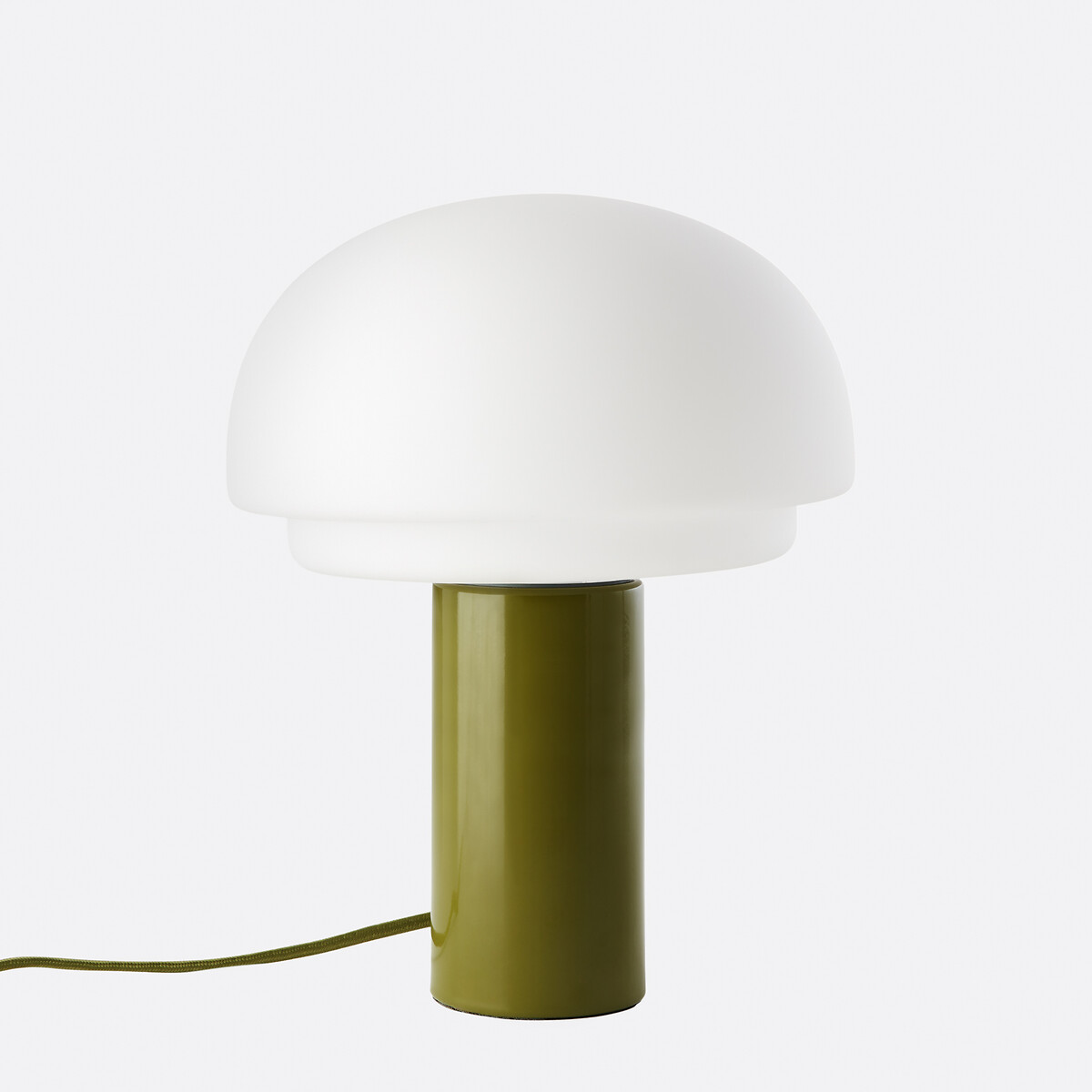 LA REDOUTE INTERIEURS<br>Luminária de vidro opalino e ferro H27.5 Agathilda