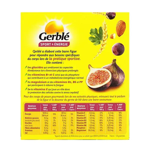 Gerblé Sport Barres Figue 6 x 25g
