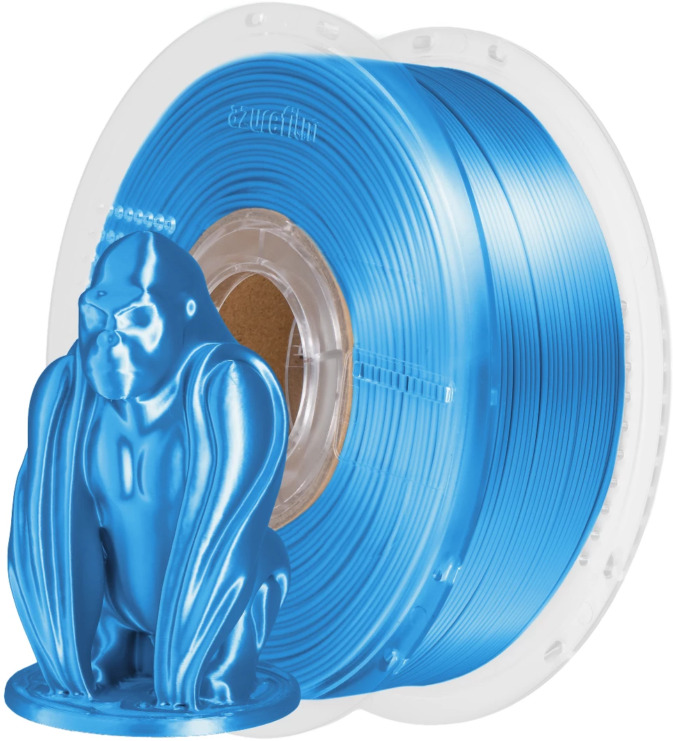 AzureFilm  PLA Silk Sky Blue, 1,75 mm / 1000 g (1 kg)    Hochwertiges Filament mit Silk-Effekt