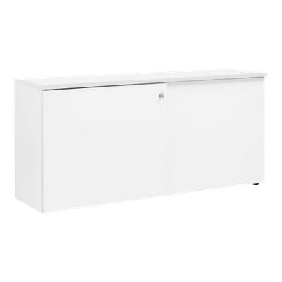 Crédence YES ! - L160 x H75 x P45 - 2 portes coulissantes - Façade et dessus Blanc