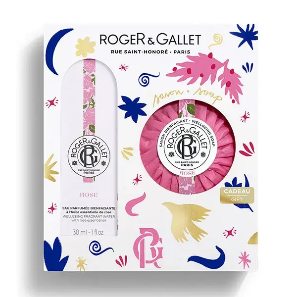 Conjunto de presente Roger & Gallet: Água perfumada de rosas 30ml e sabonete 100g