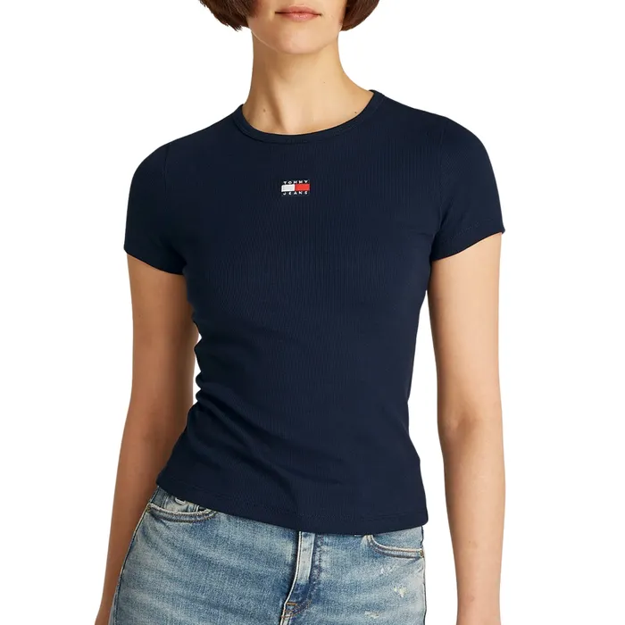 Tommy Hilfiger Slim Badge Ribbed Shirt Dames