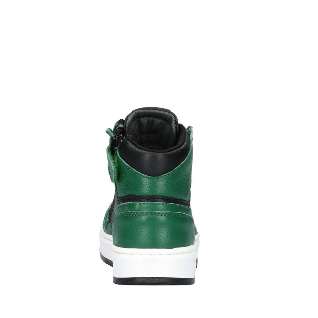 Hip leren sneakers zwart/groen