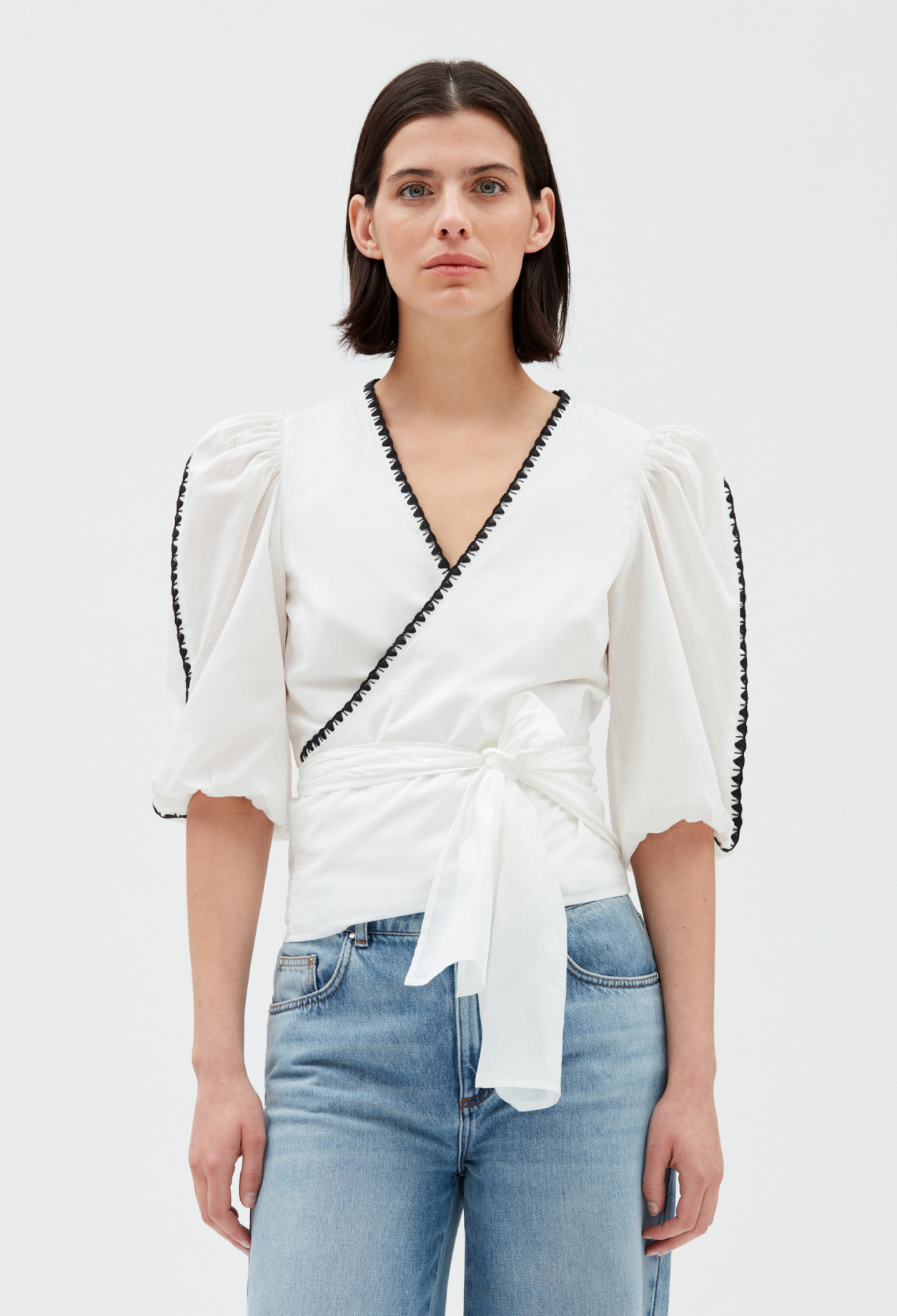 Blouse cache-c&oelig;ur ecrue