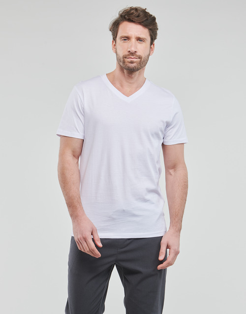 Jack & Jones - JJEORGANIC BASIC TEE SS V-NECK - Blanc