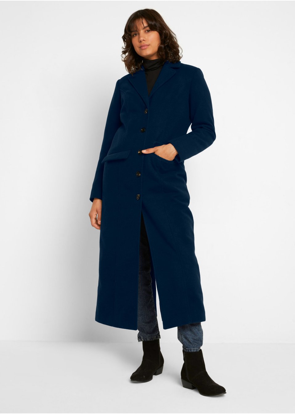 Manteau imitation laine extra long